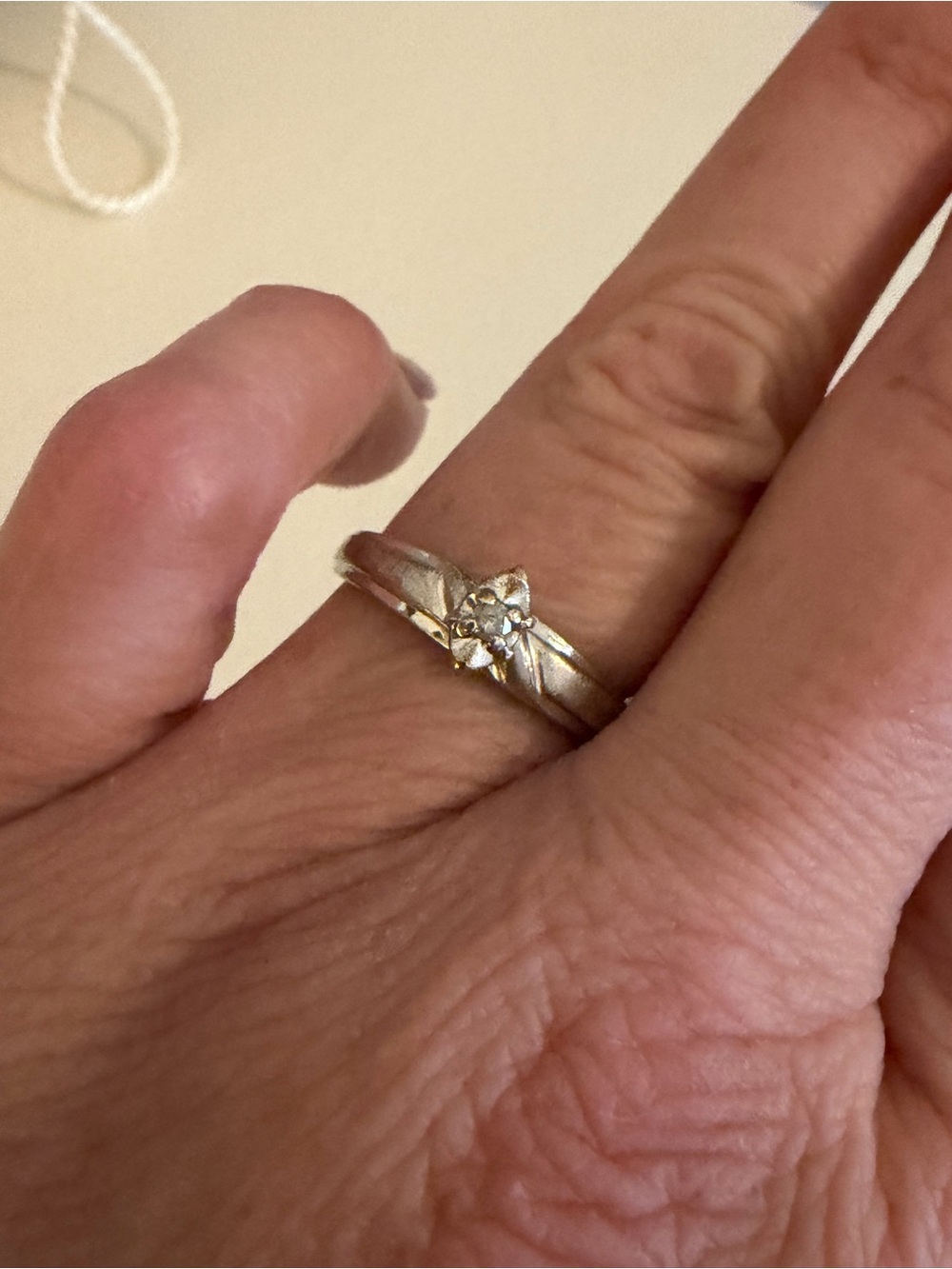 Sterling Silver Ring with Diamond chip